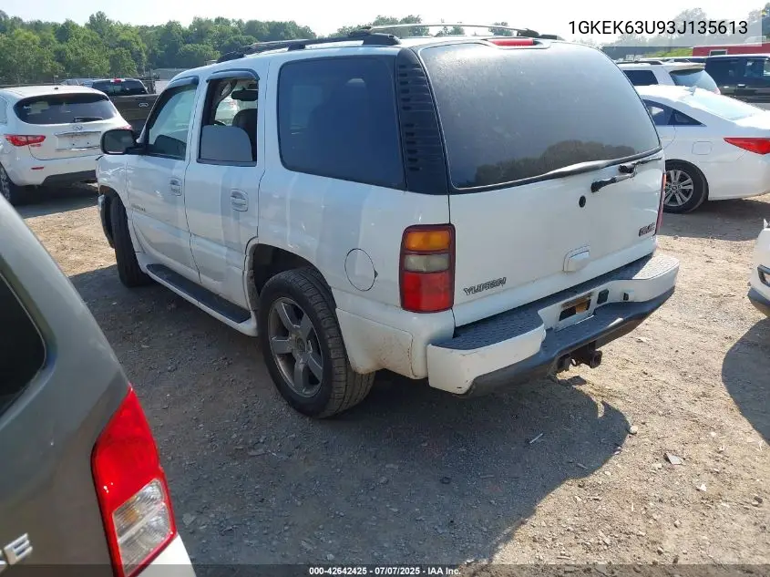 2003 GMC Yukon Denali VIN: 1GKEK63U93J135613 Lot: 42642425