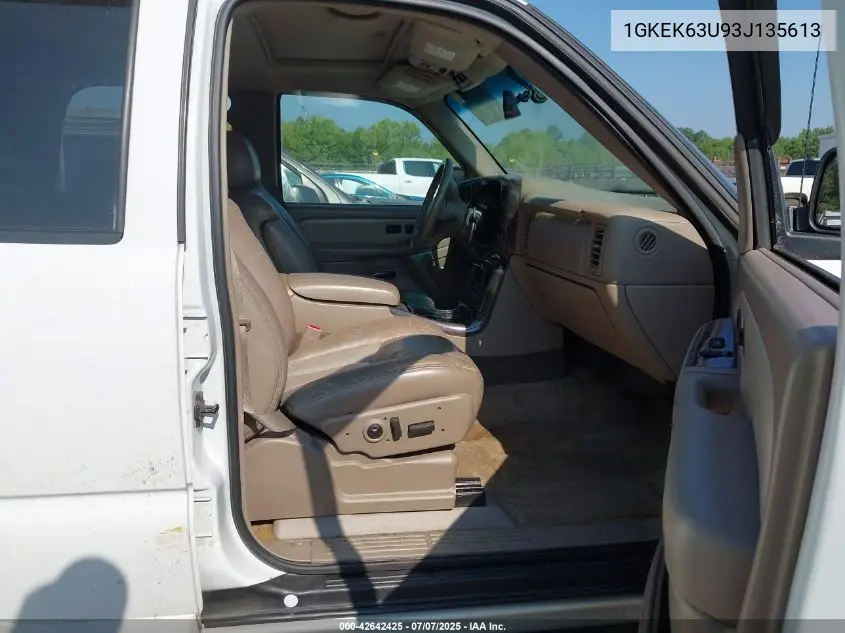 2003 GMC Yukon Denali VIN: 1GKEK63U93J135613 Lot: 42642425
