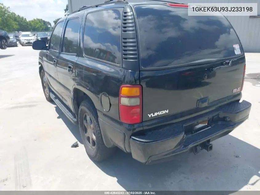 2003 GMC Yukon Denali VIN: 1GKEK63U93J233198 Lot: 42645243