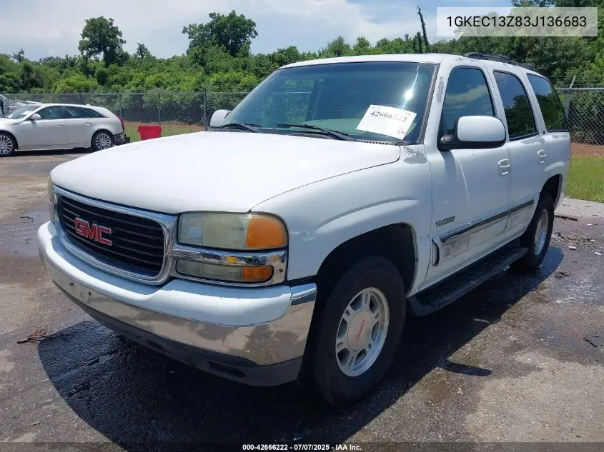 2003 GMC Yukon Slt VIN: 1GKEC13Z83J136683 Lot: 42666222
