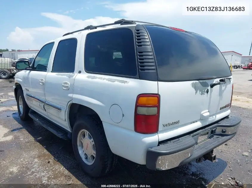 2003 GMC Yukon Slt VIN: 1GKEC13Z83J136683 Lot: 42666222