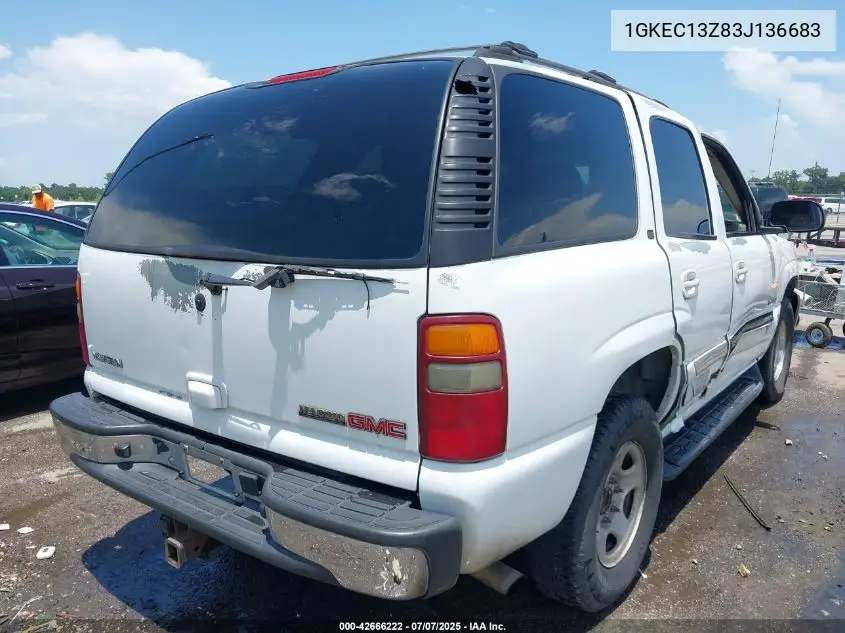 2003 GMC Yukon Slt VIN: 1GKEC13Z83J136683 Lot: 42666222
