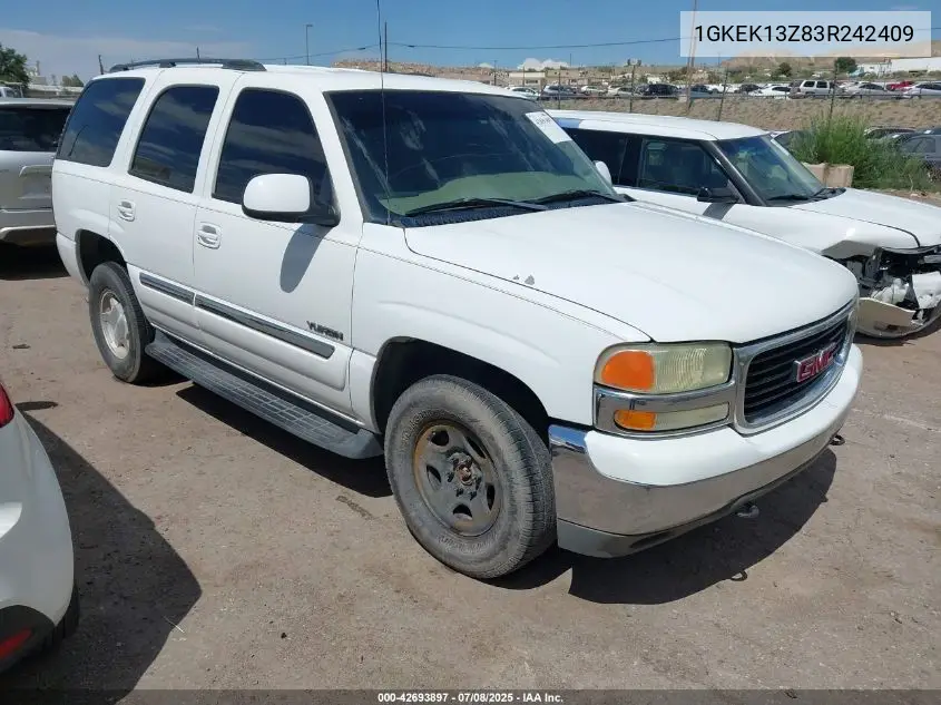 2003 GMC Yukon Sle VIN: 1GKEK13Z83R242409 Lot: 42693897