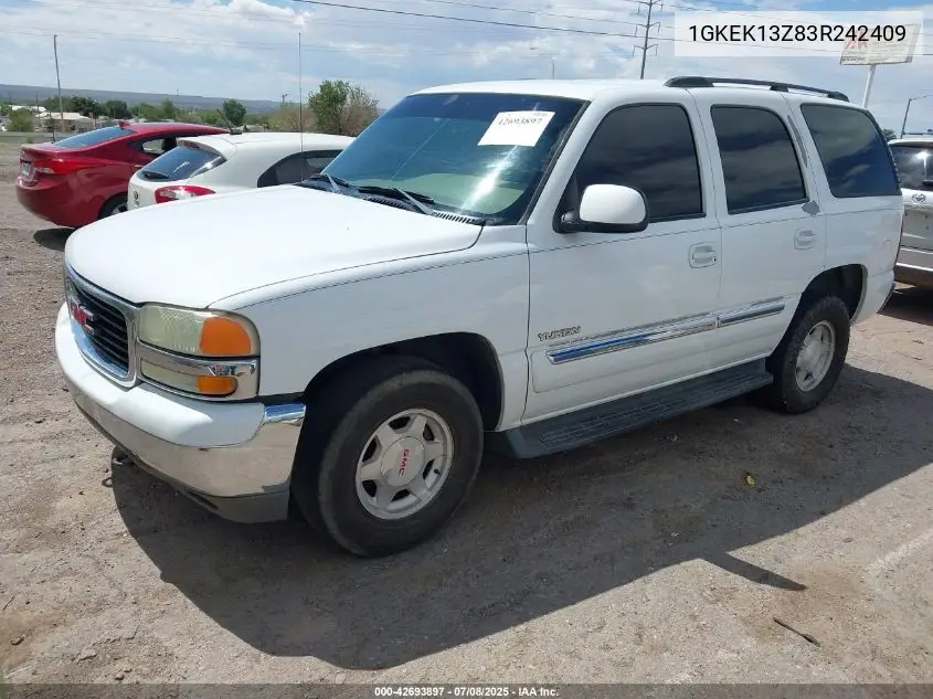 2003 GMC Yukon Sle VIN: 1GKEK13Z83R242409 Lot: 42693897