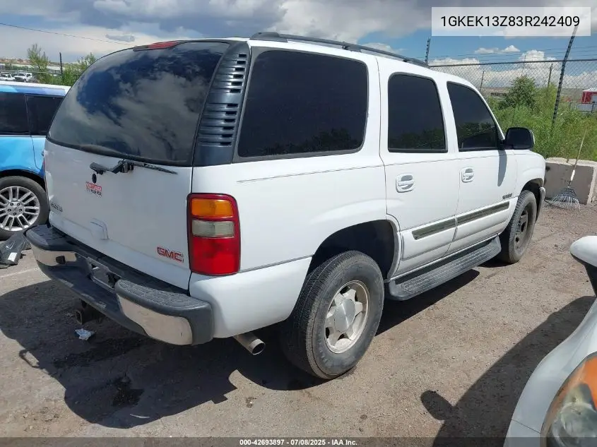 2003 GMC Yukon Sle VIN: 1GKEK13Z83R242409 Lot: 42693897