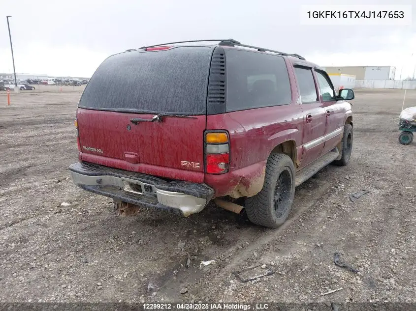 2004 GMC Yukon Xl 1500 Sle/Slt VIN: 1GKFK16TX4J147653 Lot: 12299212