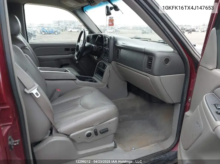 2004 GMC Yukon Xl 1500 Sle/Slt VIN: 1GKFK16TX4J147653 Lot: 12299212