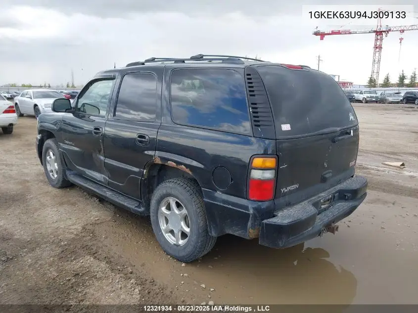 2004 GMC Yukon Denali Denali VIN: 1GKEK63U94J309133 Lot: 12321934