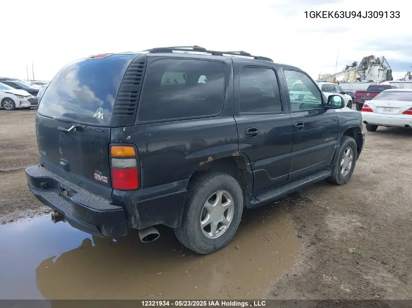 2004 GMC Yukon Denali Denali VIN: 1GKEK63U94J309133 Lot: 12321934