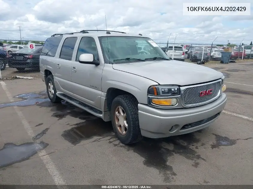 2004 GMC Yukon Xl 1500 Denali VIN: 1GKFK66UX4J202429 Lot: 42243672