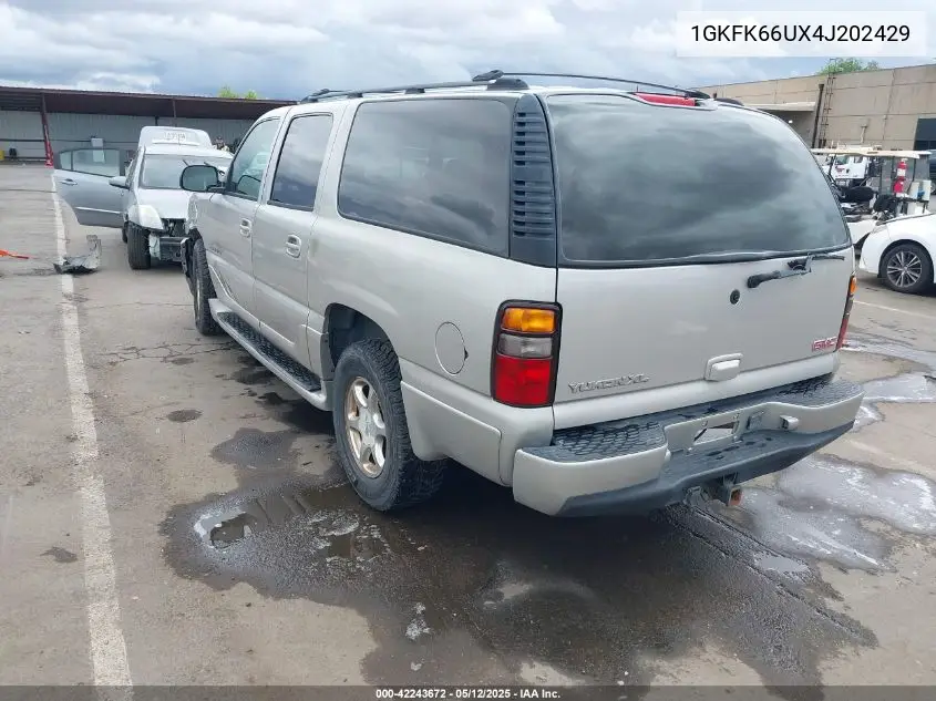 2004 GMC Yukon Xl 1500 Denali VIN: 1GKFK66UX4J202429 Lot: 42243672