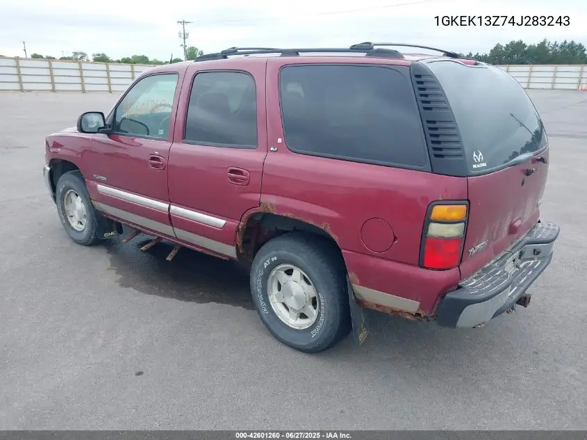 2004 GMC Yukon Slt VIN: 1GKEK13Z74J283243 Lot: 42601260
