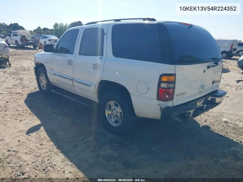 2004 GMC Yukon VIN: 1GKEK13V54R224352 Lot: 42622322
