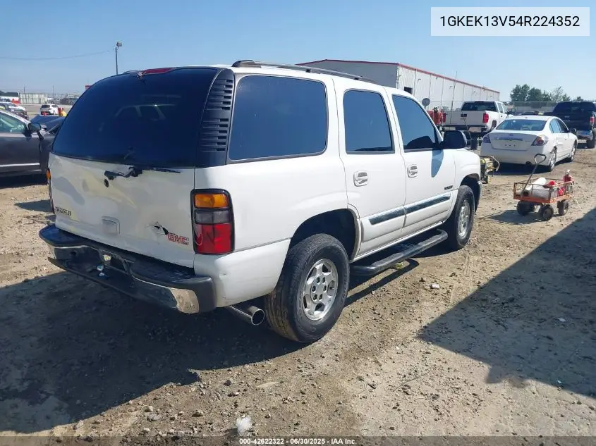 2004 GMC Yukon VIN: 1GKEK13V54R224352 Lot: 42622322