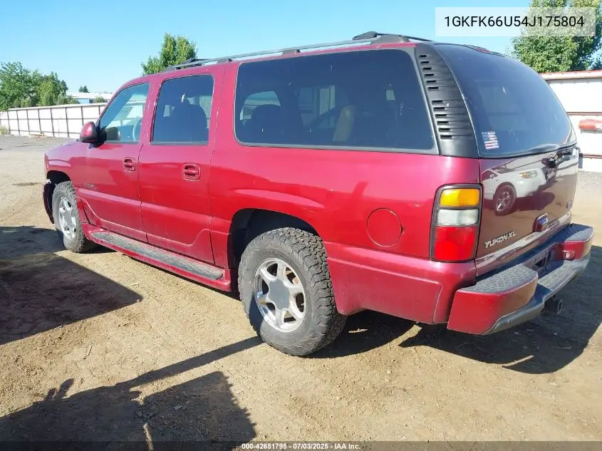 2004 GMC Yukon Xl 1500 Denali VIN: 1GKFK66U54J175804 Lot: 42651795