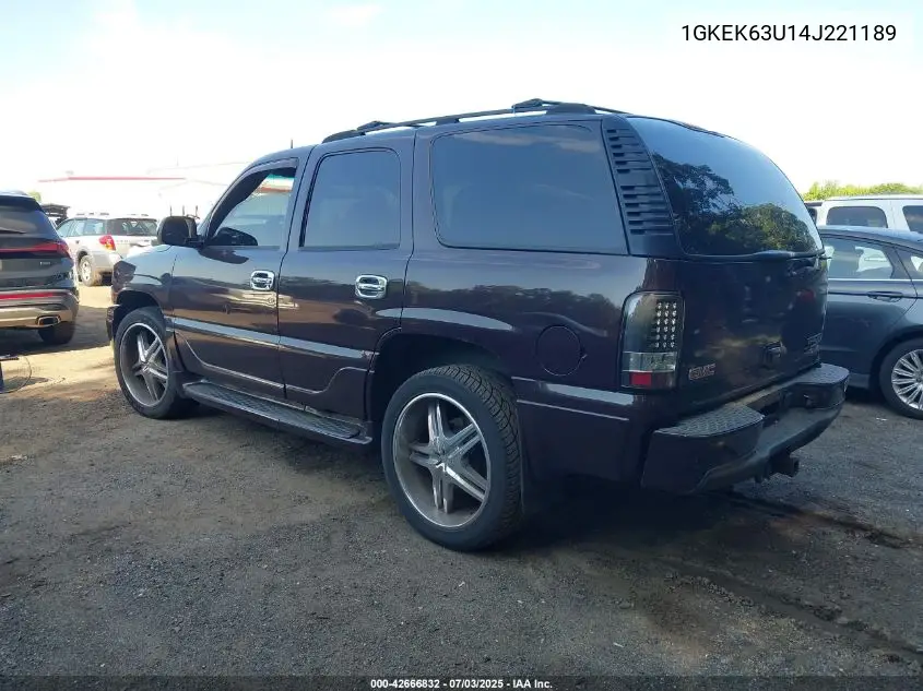 2004 GMC Yukon Denali VIN: 1GKEK63U14J221189 Lot: 42666832