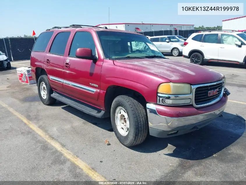 2004 GMC Yukon Slt VIN: 1GKEK13Z44R199978 Lot: 42670049