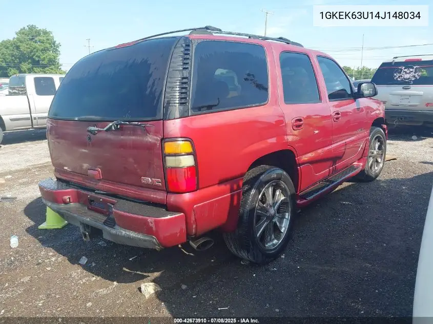 2004 GMC Yukon Denali VIN: 1GKEK63U14J148034 Lot: 42673910