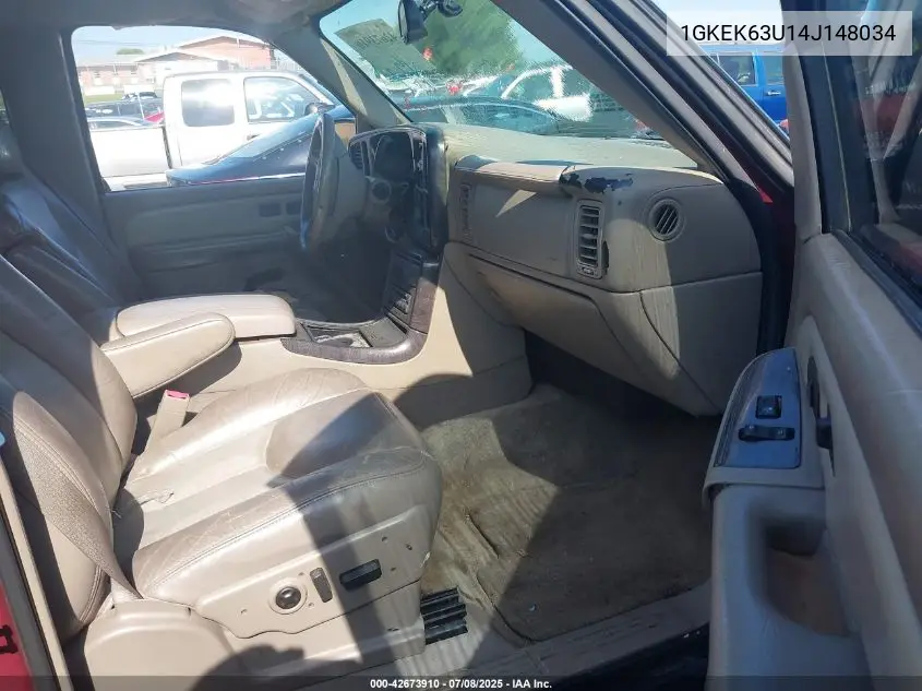 2004 GMC Yukon Denali VIN: 1GKEK63U14J148034 Lot: 42673910