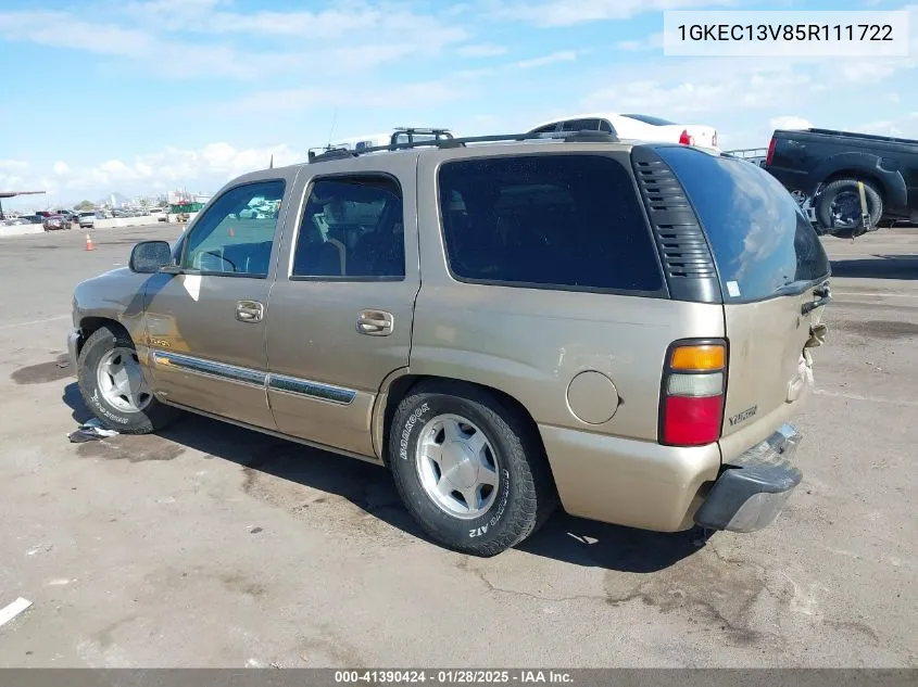 2005 GMC Yukon Sle VIN: 1GKEC13V85R111722 Lot: 41390424