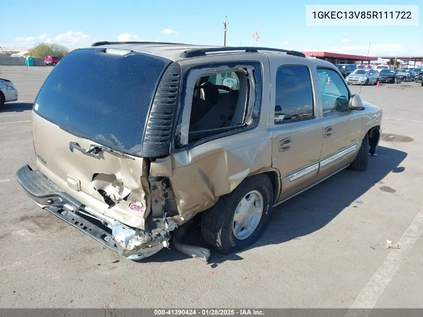 2005 GMC Yukon Sle VIN: 1GKEC13V85R111722 Lot: 41390424
