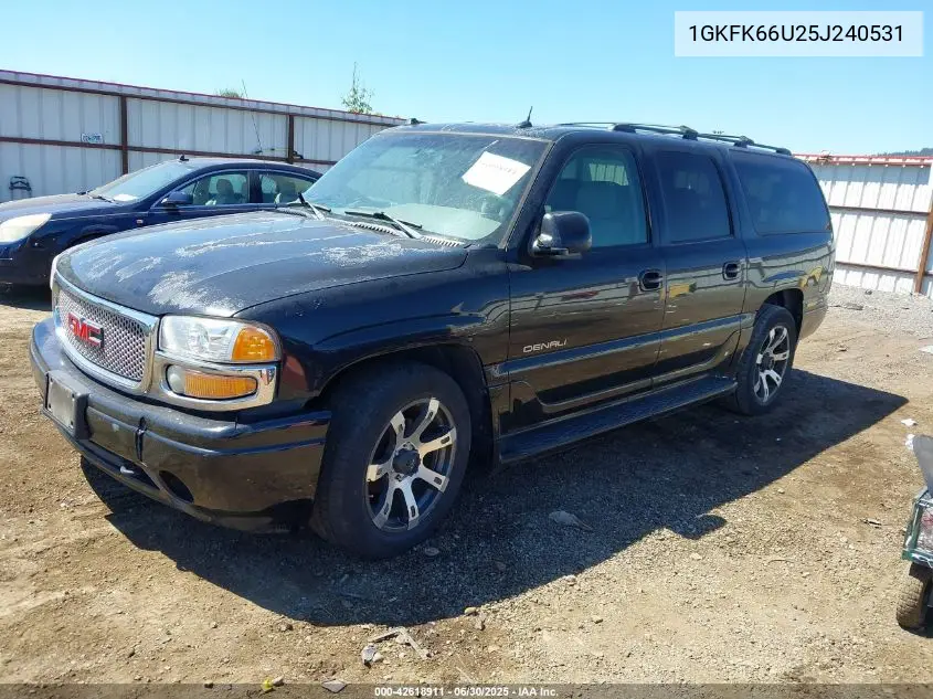 2005 GMC Yukon Xl 1500 Denali VIN: 1GKFK66U25J240531 Lot: 42618911