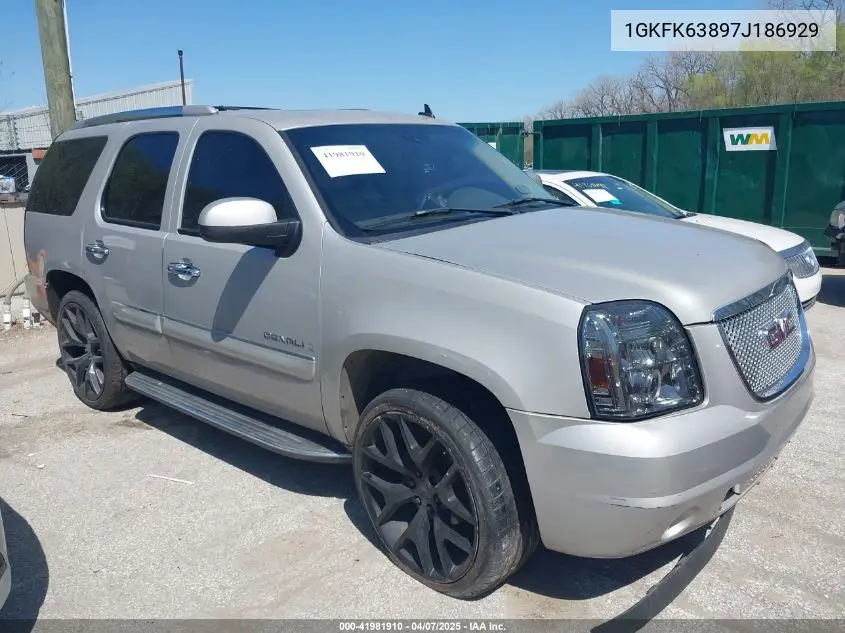 2007 GMC Yukon Denali VIN: 1GKFK63897J186929 Lot: 41981910