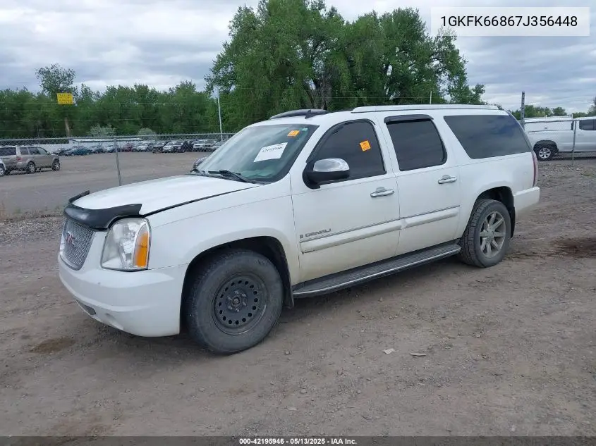 2007 GMC Yukon Xl 1500 Denali VIN: 1GKFK66867J356448 Lot: 42195946