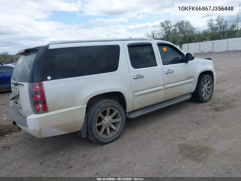 2007 GMC Yukon Xl 1500 Denali VIN: 1GKFK66867J356448 Lot: 42195946