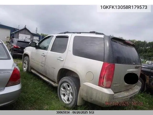 2008 GMC Yukon VIN: 1GKFK13058R179573 Lot: 30065934