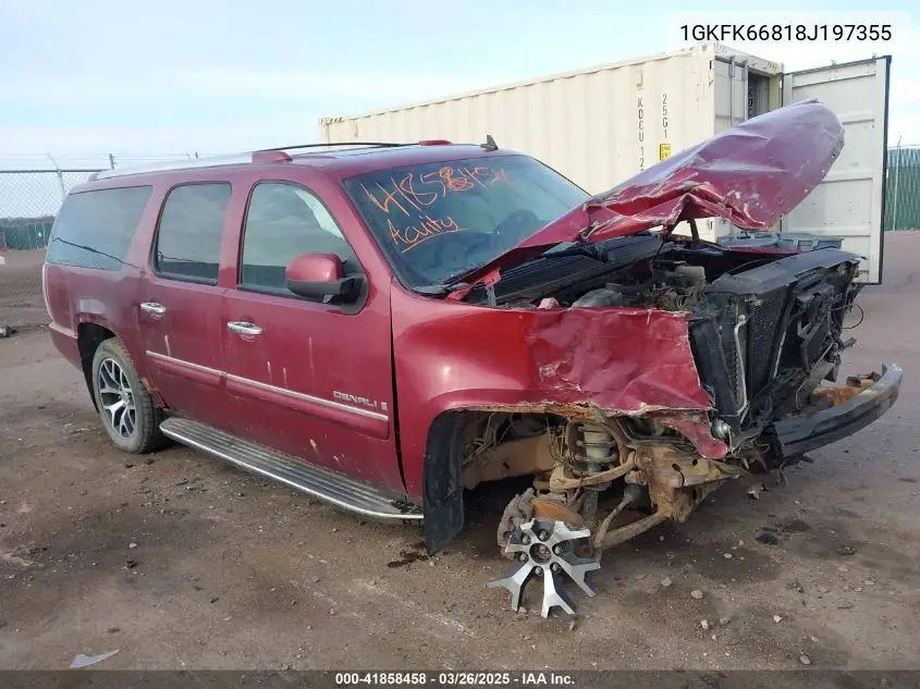 2008 GMC Yukon Xl 1500 Denali VIN: 1GKFK66818J197355 Lot: 41858458