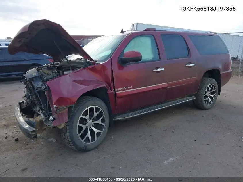 2008 GMC Yukon Xl 1500 Denali VIN: 1GKFK66818J197355 Lot: 41858458