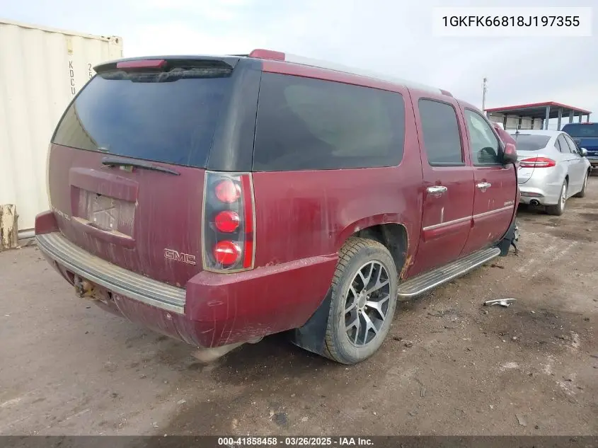 2008 GMC Yukon Xl 1500 Denali VIN: 1GKFK66818J197355 Lot: 41858458