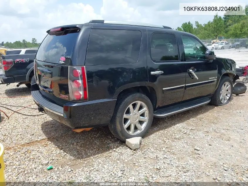 2008 GMC Yukon Denali VIN: 1GKFK63808J204901 Lot: 42639067