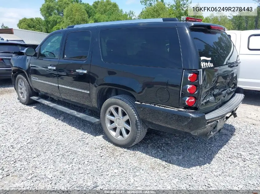 2009 GMC Yukon Xl 1500 Denali VIN: 1GKFK06249R278443 Lot: 42579147