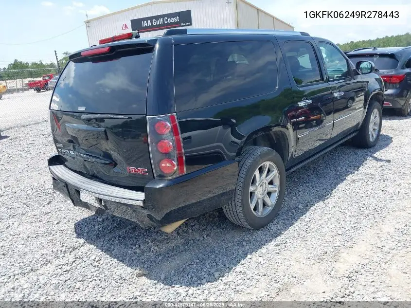 2009 GMC Yukon Xl 1500 Denali VIN: 1GKFK06249R278443 Lot: 42579147