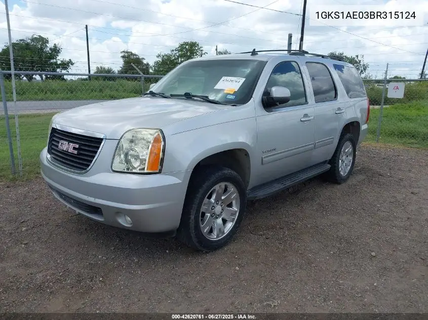 2011 GMC Yukon Sle VIN: 1GKS1AE03BR315124 Lot: 42620761