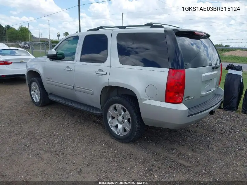 2011 GMC Yukon Sle VIN: 1GKS1AE03BR315124 Lot: 42620761
