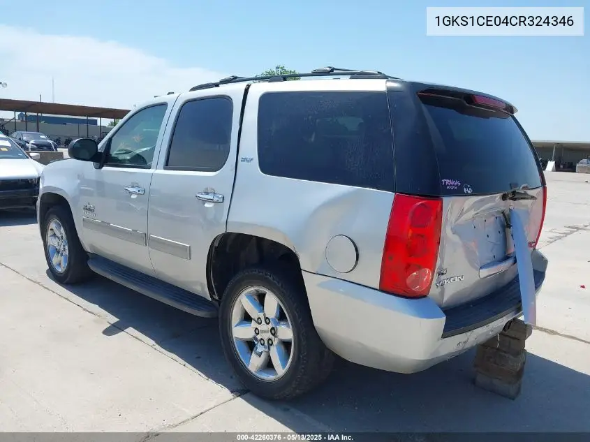 2012 GMC Yukon Slt VIN: 1GKS1CE04CR324346 Lot: 42260376
