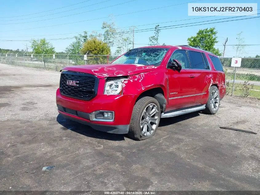 2015 GMC Yukon Denali VIN: 1GKS1CKJ2FR270403 Lot: 42027140