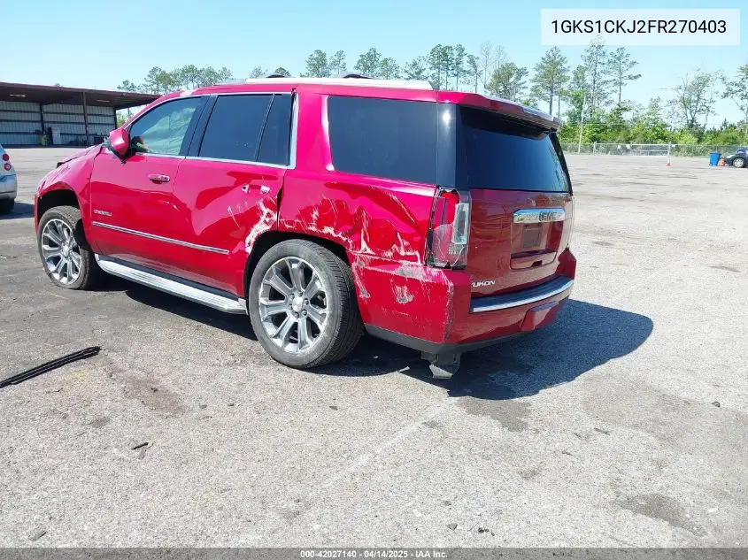2015 GMC Yukon Denali VIN: 1GKS1CKJ2FR270403 Lot: 42027140