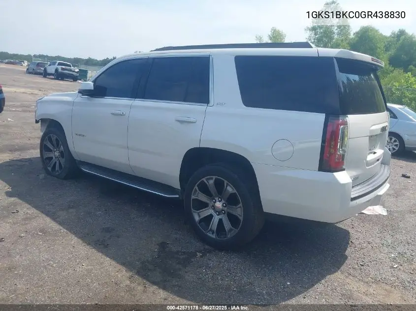 2016 GMC Yukon Slt VIN: 1GKS1BKC0GR438830 Lot: 42571178