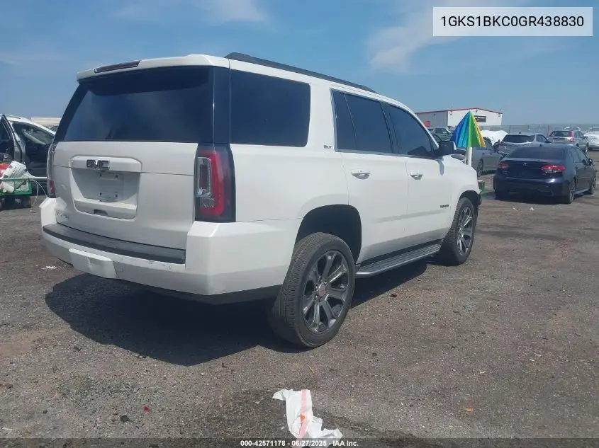 2016 GMC Yukon Slt VIN: 1GKS1BKC0GR438830 Lot: 42571178