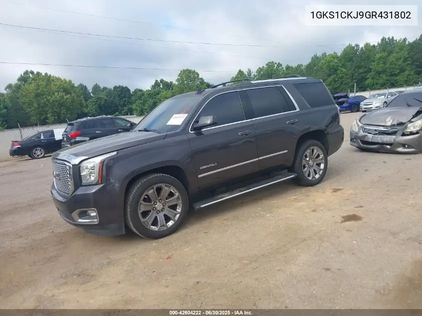 2016 GMC Yukon Denali VIN: 1GKS1CKJ9GR431802 Lot: 42604222