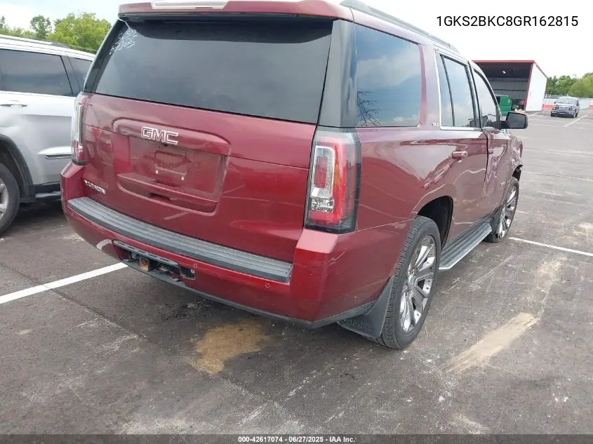 2016 GMC Yukon Slt VIN: 1GKS2BKC8GR162815 Lot: 42617074