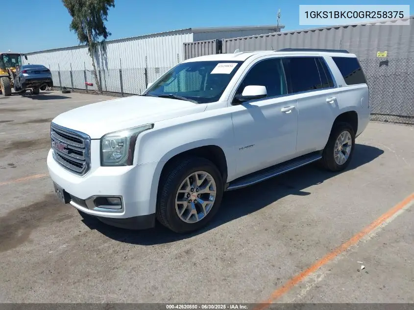 2016 GMC Yukon Slt VIN: 1GKS1BKC0GR258375 Lot: 42620850