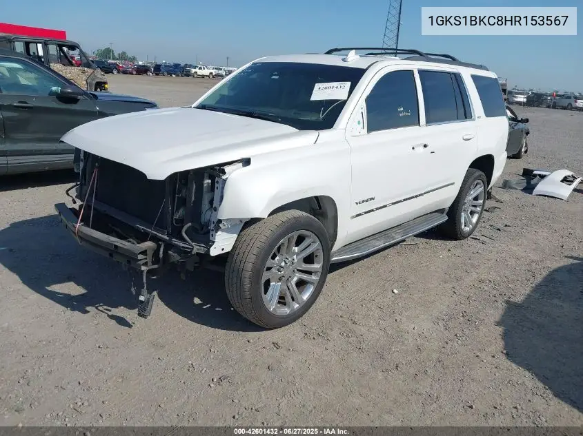2017 GMC Yukon Slt VIN: 1GKS1BKC8HR153567 Lot: 42601432