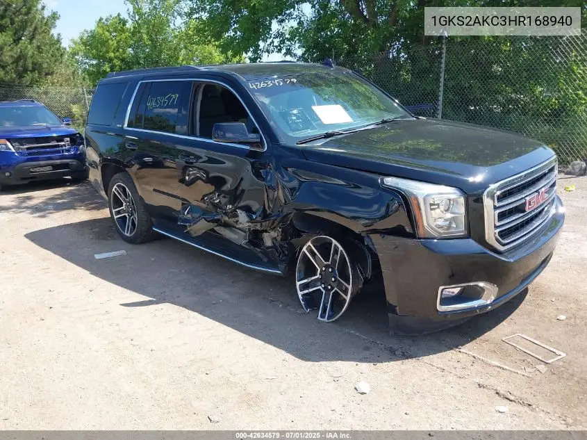 2017 GMC Yukon Sle VIN: 1GKS2AKC3HR168940 Lot: 42634579
