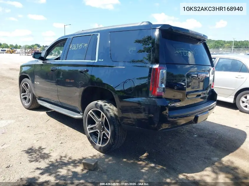 2017 GMC Yukon Sle VIN: 1GKS2AKC3HR168940 Lot: 42634579