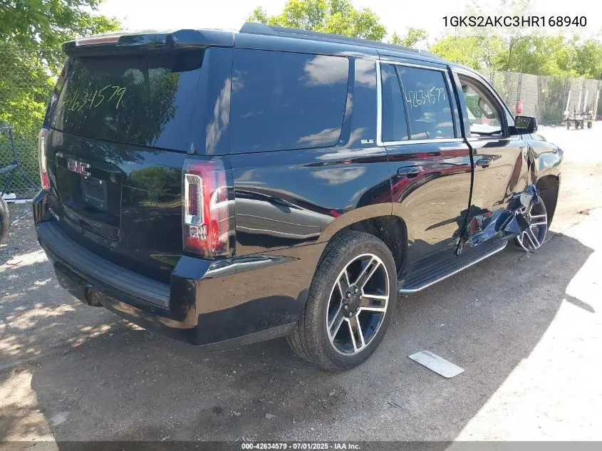 2017 GMC Yukon Sle VIN: 1GKS2AKC3HR168940 Lot: 42634579